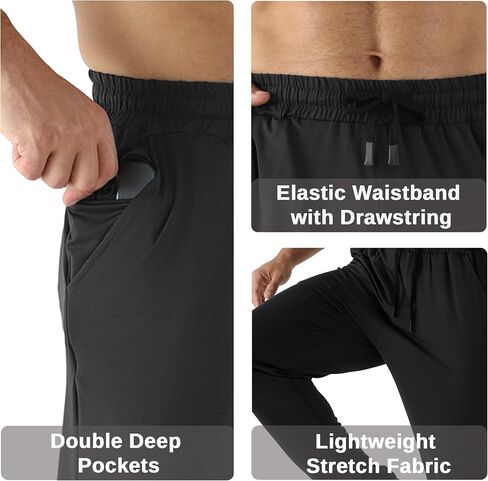 Men's Tapered Gym Jogger Pants Lightweight Casual Slim Fit Workout Sweatpants Athletic Joggers with Pockets in Saudi Arabia