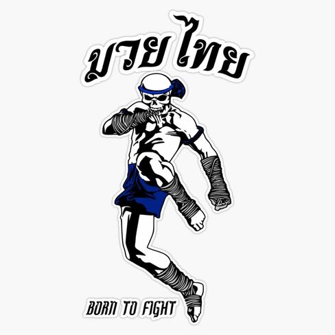 Muay Thai Knee - Skull Logo ملصق ملصقات للسيارة متعددة الأشكال ملصق حائط من الفينيل‏ 5" in Saudi Arabia