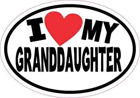 StickerTalk Oval I Love My Granddaughter Vinyl Sticker, 5 inches by 3.5 inches in Saudi Arabia
