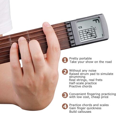 Digital Guitar Chord Trainer with Rotating Chart Screen, Portable Guitar Chord Training Fretboard Practice Tool for Beginner in Saudi Arabia