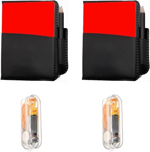 Soccer Referee Red Yellow Cards Set with Notebook and Pencil,Coach Stainless Steel Whistles with Lanyard 2Pcs (Style 3) in Kuwait