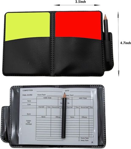 Soccer Referee Red Yellow Cards Set with Notebook and Pencil,Coach Stainless Steel Whistles with Lanyard 2Pcs (Style 3) in Kuwait