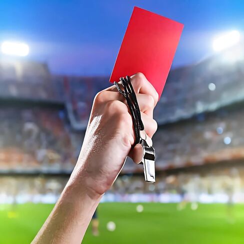 Soccer Referee Red Yellow Cards Set with Notebook and Pencil,Coach Stainless Steel Whistles with Lanyard 2Pcs (Style 3) in Kuwait