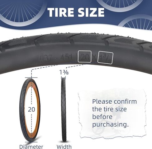 2-PCS 20 × 1 3/8 (37-451) إطارات BMX BMX الدراجة المدينة إطارات قابلة للطي دراجة 20 بوصة مضادة للانزلاق الإطارات القابلة للطي يناسب معظم دراجات الأطفال ، إطارات BMX 20 بوصة ، أسود ، أسود in Kuwait