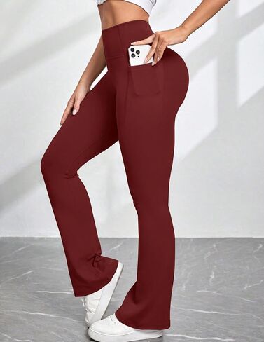 Women's High Waisted Flare Yoga Pants Soft Skin-Friendly Bootcut Leggings for Fitness and Everyday Wear in Saudi Arabia