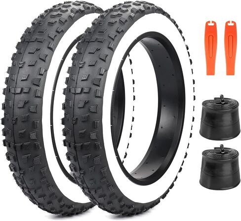 WEEROCK 1/2 حزمة 20 بوصة إطارات دراجة كهربائية سميكة 20 × 4.0 بوصة إطار ثلج للدراجة الإلكترونية مع / بدون أنابيب داخلية للدراجات مقاس 20 بوصة، دراجة ثلاثية العجلات، دراجة كهربائية، أسود in Kuwait