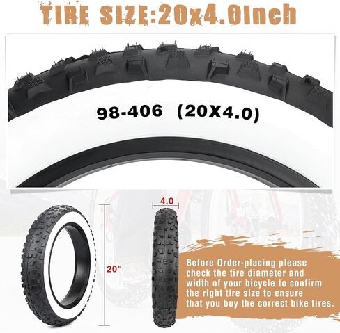WEEROCK 1/2 حزمة 20 بوصة إطارات دراجة كهربائية سميكة 20 × 4.0 بوصة إطار ثلج للدراجة الإلكترونية مع / بدون أنابيب داخلية للدراجات مقاس 20 بوصة، دراجة ثلاثية العجلات، دراجة كهربائية، أسود in Kuwait