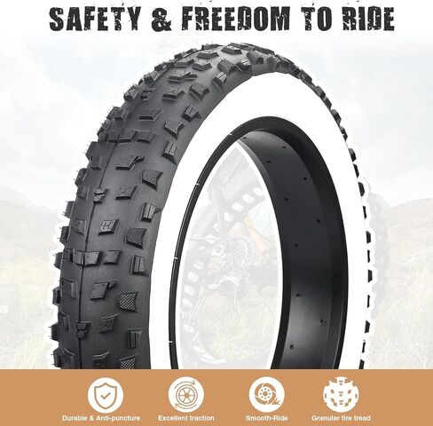 WEEROCK 1/2 حزمة 20 بوصة إطارات دراجة كهربائية سميكة 20 × 4.0 بوصة إطار ثلج للدراجة الإلكترونية مع / بدون أنابيب داخلية للدراجات مقاس 20 بوصة، دراجة ثلاثية العجلات، دراجة كهربائية، أسود in Kuwait