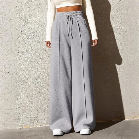 Womens Wide Leg Sweatpants High Waisted Baggy Pants Fashion Drawstring Athletic Joggers in Saudi Arabia