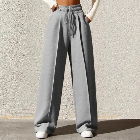Womens Wide Leg Sweatpants High Waisted Baggy Pants Fashion Drawstring Athletic Joggers in Saudi Arabia