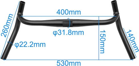 PRO Gravel Bike Handlebar Aluminum Alloy Drop Bar with External Swing Angle, Ergonomic Design for MTB/Touring/Road Bikes,25.4/31.8mm Clamp,380x510mm/400 * 530mm in Kuwait
