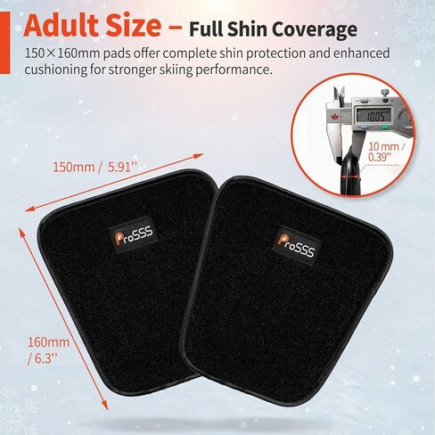 Snowboard Shin Pads – Gel Shin Guards for Ski Boot Liner – Shock-Absorbing Fixed Size Shin Protectors – Anti Shin Bang Ski Pads – 2 Pcs Adults (5.91" x 6.3") in Kuwait