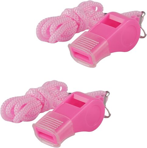 2pcs Pink Whistles, Loud Plastic Whistle with Mouthpiece & Lanyard for Coaches Safety Teachers Training Lifeguard Sports Games Soccer Basketball Referee in Saudi Arabia