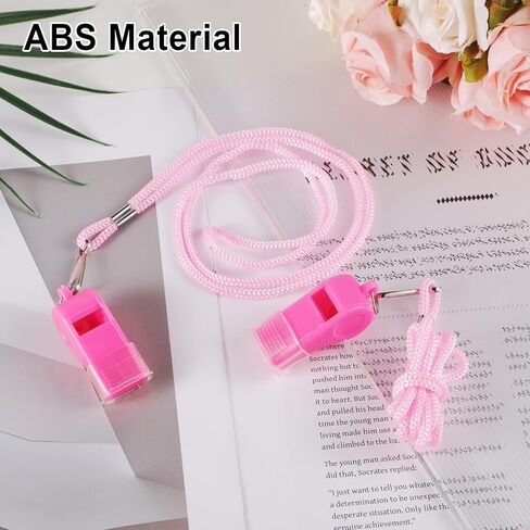 2pcs Pink Whistles, Loud Plastic Whistle with Mouthpiece & Lanyard for Coaches Safety Teachers Training Lifeguard Sports Games Soccer Basketball Referee in Saudi Arabia