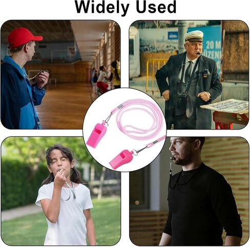 2pcs Pink Whistles, Loud Plastic Whistle with Mouthpiece & Lanyard for Coaches Safety Teachers Training Lifeguard Sports Games Soccer Basketball Referee in Saudi Arabia