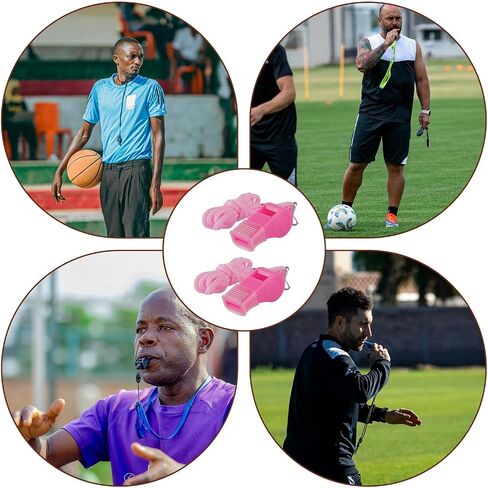 2pcs Pink Whistles, Loud Plastic Whistle with Mouthpiece & Lanyard for Coaches Safety Teachers Training Lifeguard Sports Games Soccer Basketball Referee in Saudi Arabia