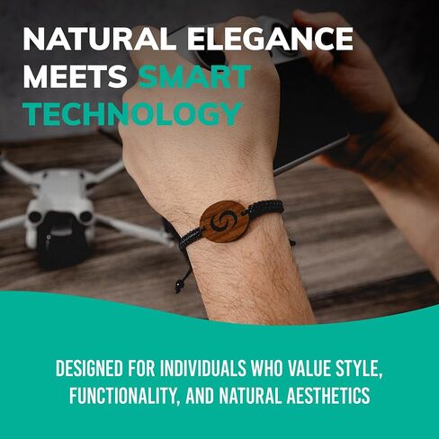 Contact CO. Smart Wooden NFC Bracelet, Sleek Tap Bracelet with Instant App-Free Sharing, Seamless Accessory for Entrepreneurs and More, Woven in Kuwait