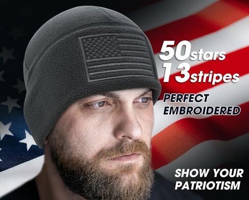 American Flag Fleece Watch Cap, Winter Warm Fleece Beanie, USA Army Military Tactical Beanie Hat in Saudi Arabia