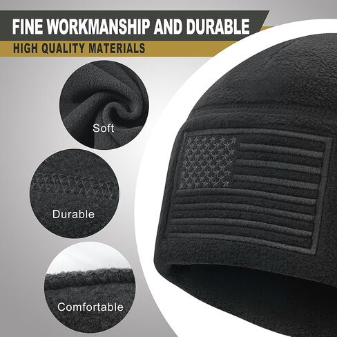 American Flag Fleece Watch Cap, Winter Warm Fleece Beanie, USA Army Military Tactical Beanie Hat in Saudi Arabia