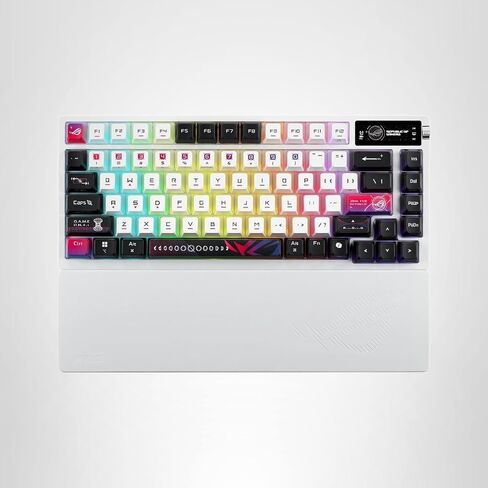 ASUS ROG Azoth X Wireless Mechanical Gaming Keyboard – 75% TKL, Tri-Mode Connectivity, Hot Swappable Pre-lubed ROG NX V2 Snow Linear Switches, South-Facing PCB, PBT Keycaps, PC/Mac Support - White in Saudi Arabia