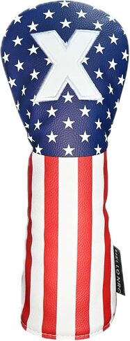 HELLO NRC Golf Head Covers, Headcover for Woods and Driver Hybrid Set, Waterproof Club Head Covers, 4pcs or 1pc PU Leather USA Stars and Stripes 1 3 5 X for Most Golf Clubs in Saudi Arabia