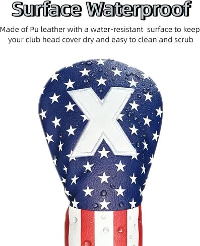 HELLO NRC Golf Head Covers, Headcover for Woods and Driver Hybrid Set, Waterproof Club Head Covers, 4pcs or 1pc PU Leather USA Stars and Stripes 1 3 5 X for Most Golf Clubs in Saudi Arabia