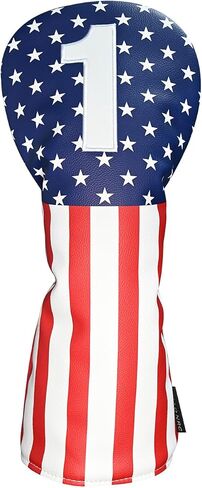 HELLO NRC Golf Head Covers, Headcover for Woods and Driver Hybrid Set, Waterproof Club Head Covers, 4pcs or 1pc PU Leather USA Stars and Stripes 1 3 5 X for Most Golf Clubs in Saudi Arabia