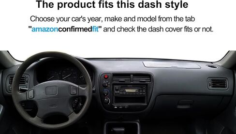 حصيرة غلاف DASH مخصص لهوندا Civic Del Sol ، حامي سجادة لوحة Dashboard F290 (أسود) in Kuwait
