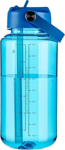 OLDLEY 32 oz Clear Water Bottle with Straw,Tritan BPA-Free, Wide Mouth, Leak Proof - for Gym, Travel, Home, School, Office (Clear) in Saudi Arabia