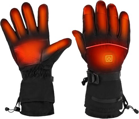 Rechargeable Heated Gloves, 3-Level Heat Settings, Waterproof Touchscreen Winter Gloves for Skiing, Cycling, Hiking in Saudi Arabia