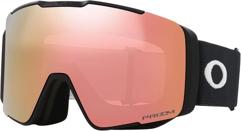 نظارات Oakley Line Miner Pro Low Bridge Fit Snow Goggle، حزام أسود غير لامع مع عدسة Prizm Snow Rose، مقاس متوسط in Saudi Arabia