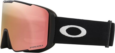 نظارات Oakley Line Miner Pro Low Bridge Fit Snow Goggle، حزام أسود غير لامع مع عدسة Prizm Snow Rose، مقاس متوسط in Saudi Arabia