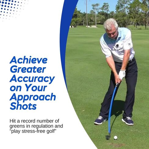 جهاز Lag Shot XL 7 Iron Swing Trainer للرجال الأطول - عمود أطول ومرن مصمم للطول والقوة | وتيرة الأخدود، والتأخر والتوقيت | قم ببناء أرجوحة قوية من أجل مسافة ودقة أفضل in Kuwait