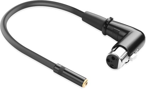 كابل محول XLR ذكر إلى 3.5 مم أنثى بزاوية قائمة 90 درجة XLR إلى 1/8 TS كابل ميكروفون، كابل 3 Pin-XL R إلى 3.5 مم (أحادي فقط) للميكروفون، وحدة التحكم بالخلط - 11.8 بوصة (3.5 مم F إلى X L R M) in Saudi Arabia