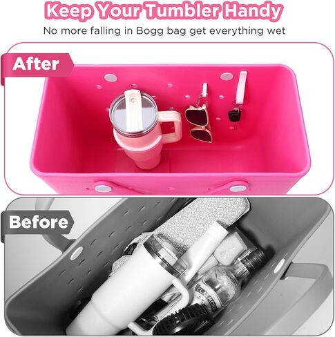 حامل أكواب OUTXE مكون من قطعتين لحقيبة Bogg، يناسب ستانلي 16-40oz، مرفق حامل مشروبات متوافق مع جميع حقائب Bogg وحقيبة حمل الشاطئ الجنوبية ببساطة (خطاف على شكل 40oz-I) in Kuwait