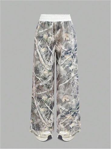 Girl's Y2k Camo Graphic Baggy Sweatpants Elastic Waist Wide Leg Workout Athletic Track Pants Trousers in Saudi Arabia