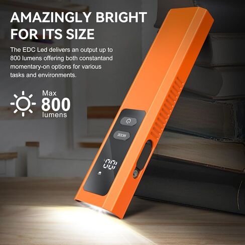 5-in-1 EDC Flat Flashlight 1000LM, Green Pointer UV Light Red Strobe Comb | Aluminum Alloy Handheld Flashlights, Waterproof Pocket Clip Slim Magnetic Handheld Flashlight USB-C Rechargeable in Kuwait