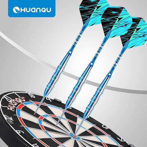 Darts Metal Tip Set, 3 Pack Steel Tip Darts Set Available in 20, 20.5, 21.5 Gram, Professional Dart for Dartboard with Aluminum Shafts, Nonslip Iron Barrels, O-Rings, Sharpener Tool, Carrying Box in Saudi Arabia