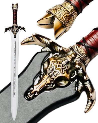 Conan The Barbarian Real Swords42 '' Handmade Conan Atlantean 1095 Carbon Steel Brass Fittings, Full Tang, Leather Sheath Viking Real King Sword 7.5 lbs Gifts for Men (Conan Father Sword) in Saudi Arabia