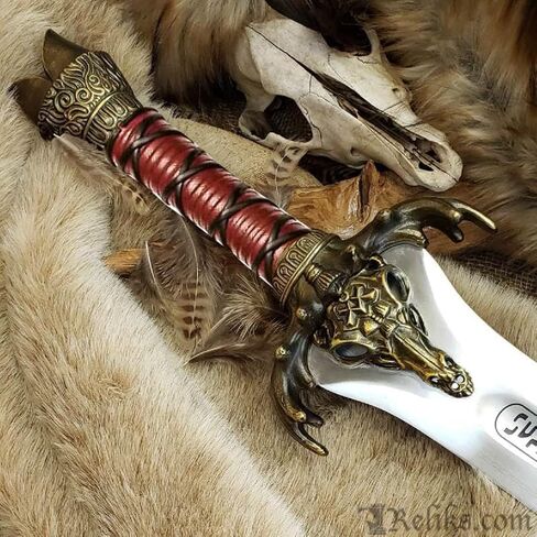 Conan The Barbarian Real Swords42 '' Handmade Conan Atlantean 1095 Carbon Steel Brass Fittings, Full Tang, Leather Sheath Viking Real King Sword 7.5 lbs Gifts for Men (Conan Father Sword) in Saudi Arabia