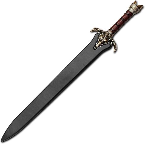 Conan The Barbarian Real Swords42 '' Handmade Conan Atlantean 1095 Carbon Steel Brass Fittings, Full Tang, Leather Sheath Viking Real King Sword 7.5 lbs Gifts for Men (Conan Father Sword) in Saudi Arabia