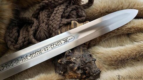 Conan The Barbarian Real Swords42 '' Handmade Conan Atlantean 1095 Carbon Steel Brass Fittings, Full Tang, Leather Sheath Viking Real King Sword 7.5 lbs Gifts for Men (Conan Father Sword) in Saudi Arabia