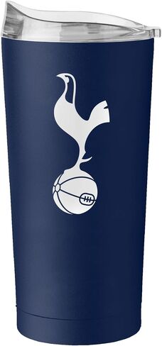 كوب من الفولاذ المقاوم للصدأ سعة 20 أونصة من Logo Brands International Soccer - جدار مزدوج، كوب معزول مطلي بالمسحوق - أنيق ومتين - يحافظ على المشروبات ساخنة أو باردة لساعات in Kuwait