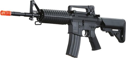 مسدس Lancer التكتيكي Gen 2 Airsoft M4A1 Carbine Polymer AEG مع بطارية 9.6 فولت Nimh 1600 مللي أمبير في الساعة، شاحن، 1000 طلقة 0.20 جرام BBS متضمنة (أسود/أسمر) in Kuwait