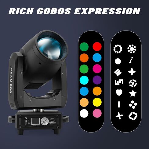 Moving Head Light, DMX 512 Wash Lights with Strobe & Sound Activation for KTV, Parties, Weddings, Nightclubs, Discos, Bars, Live Shows (295W) in Saudi Arabia