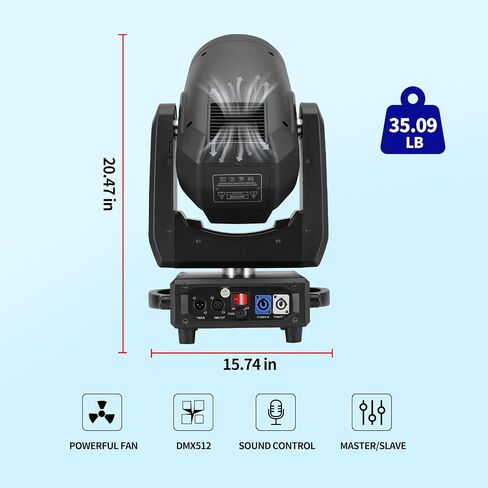 Moving Head Light, DMX 512 Wash Lights with Strobe & Sound Activation for KTV, Parties, Weddings, Nightclubs, Discos, Bars, Live Shows (295W) in Saudi Arabia