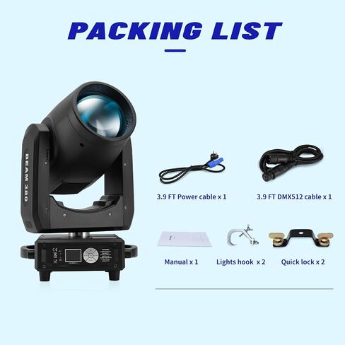 Moving Head Light, DMX 512 Wash Lights with Strobe & Sound Activation for KTV, Parties, Weddings, Nightclubs, Discos, Bars, Live Shows (295W) in Saudi Arabia