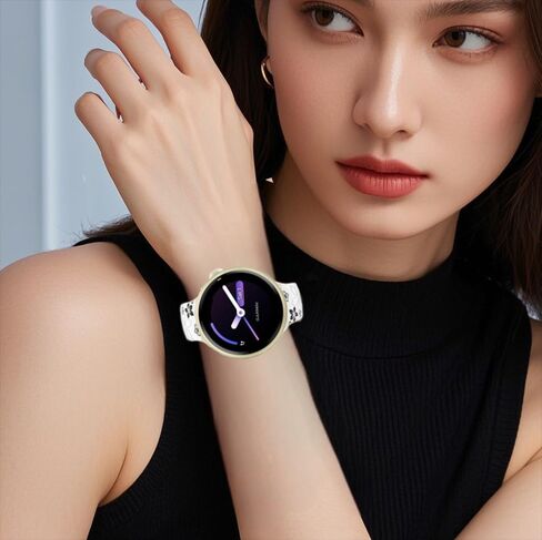 أحزمة منقوشة بالزهور بلونين متوافقة مع أحزمة ساعة الموسيقى Garmin Vivoactive 6/Vivoactive 5/3/3، حزام سيليكون ناعم 20 مم لساعة Galaxy Watch 7/6/5/5 Pro 4، Venu Sq 2/Forerunner 55/165/245/645 in Kuwait