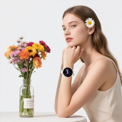 أحزمة منقوشة بالزهور بلونين متوافقة مع أحزمة ساعة الموسيقى Garmin Vivoactive 6/Vivoactive 5/3/3، حزام سيليكون ناعم 20 مم لساعة Galaxy Watch 7/6/5/5 Pro 4، Venu Sq 2/Forerunner 55/165/245/645 in Kuwait