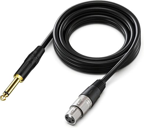 أنثى XLR إلى 1/4 (6.35 مللي متر) TS مونو جاك كابل ميكروفون غير متوازن سلك ميكروفون للميكروفون الديناميكي (10 قدم/3 متر) in Kuwait